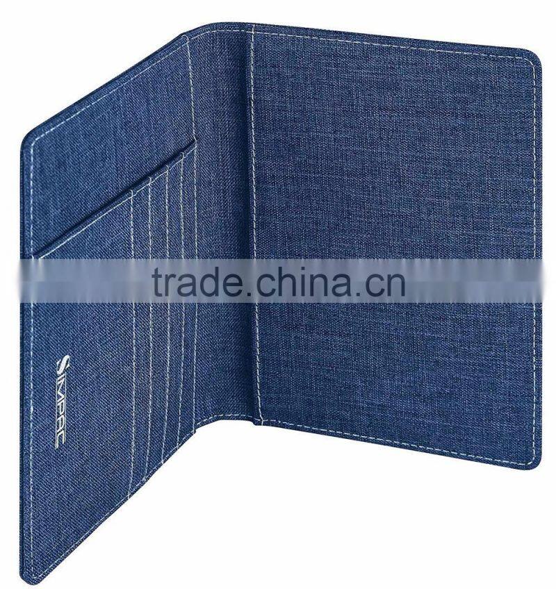 Fabric Passport Holder Wallet Cover Case RFID Blocking Travel Wallet