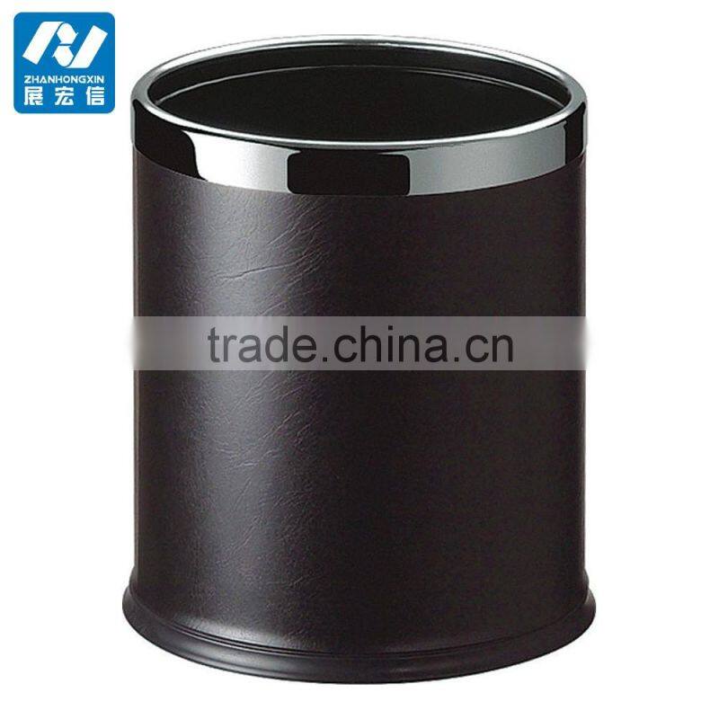 Cheap Price Leather Waste Bin Hotel Room, Mini Garbage Can