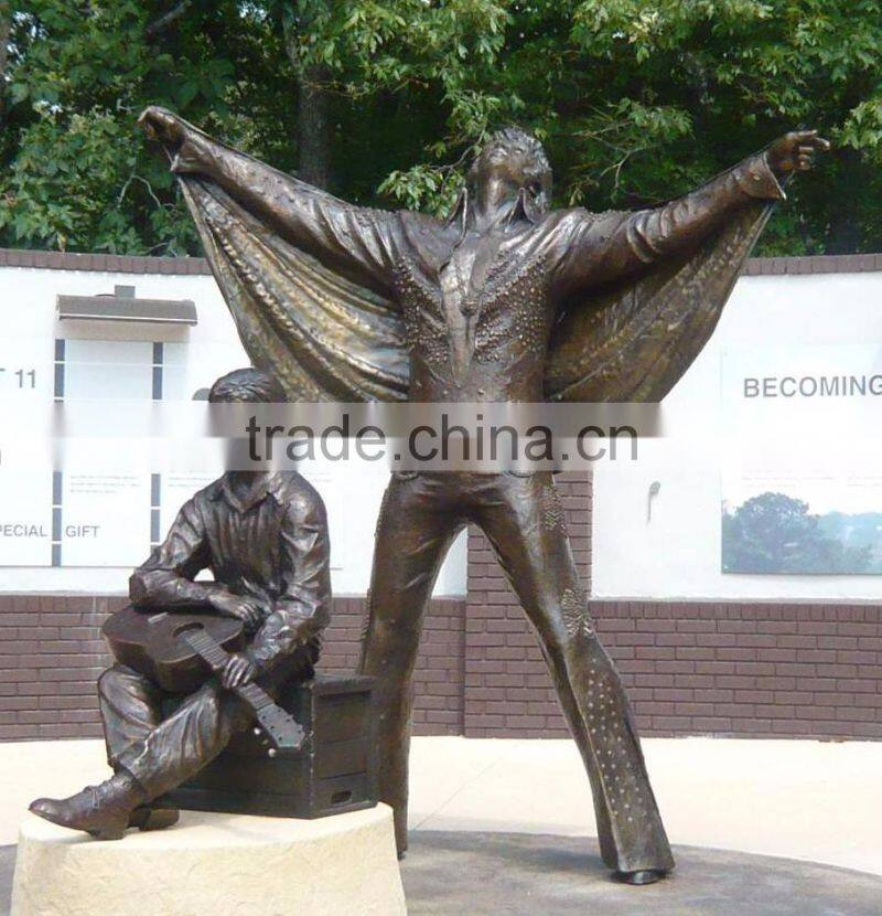 theme park bronze art foundry metal craft life size elvis statue