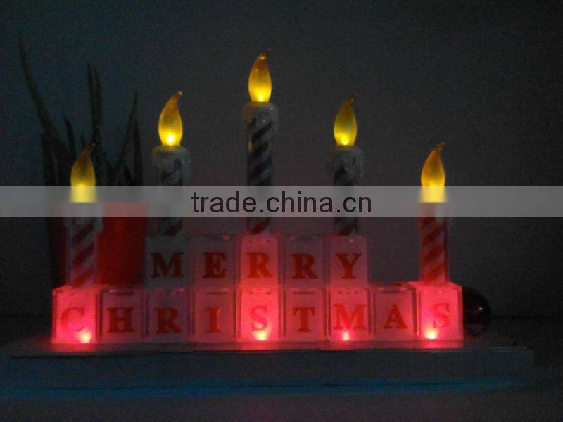christmas candle holder christmas decoration LED lighted candle color changing