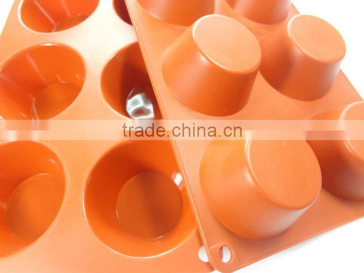 LFGB certification Wholesale 6 hole half round shape silicone cake mold / jelly pudding mold soap chocolate molds