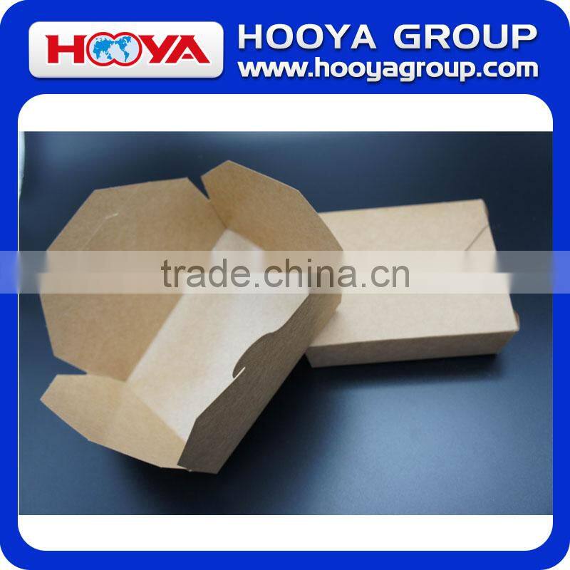 Disposable brown kraft paper food packing box,can printing LOGO