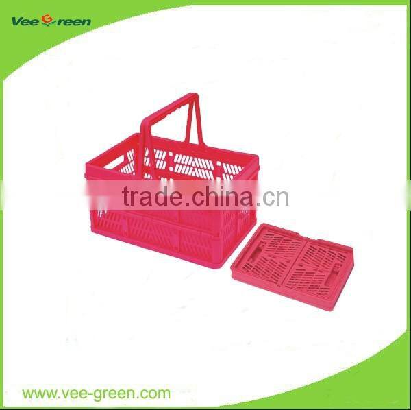 Cheap Plastic Folding Grocery Hand Basket for Shopping
