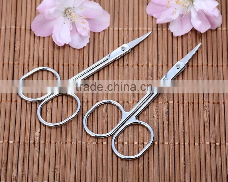stainless steel beauty scissors eyebrow double eyelid false eyelashes round toe safety scissors eyebrow scissors nose