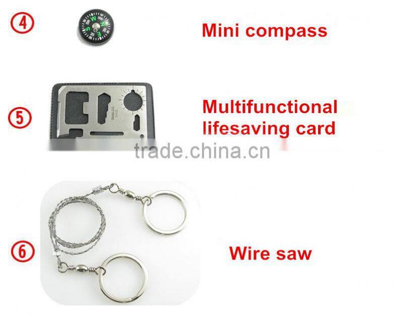 Camping SOS Equipment self-help box / outdoor survival kit for wholesale