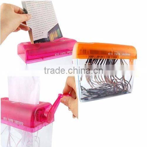 New 4 Color Mini Hand Wind Portable Mechanic Paper Shredder Office Home School