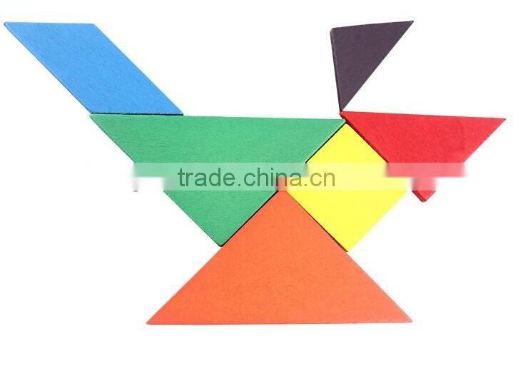 Mental Development Tangram Wooden Jigsaw Puzzle Educational Toys For Kids