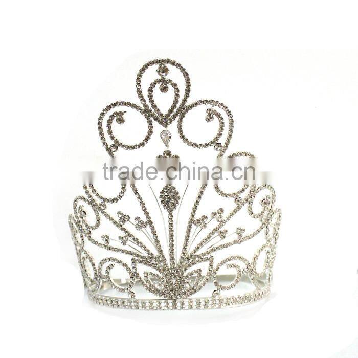 Large Rhinestone Beauty Contest Crystal Jeweled Pageant Crowns Halo H172-142