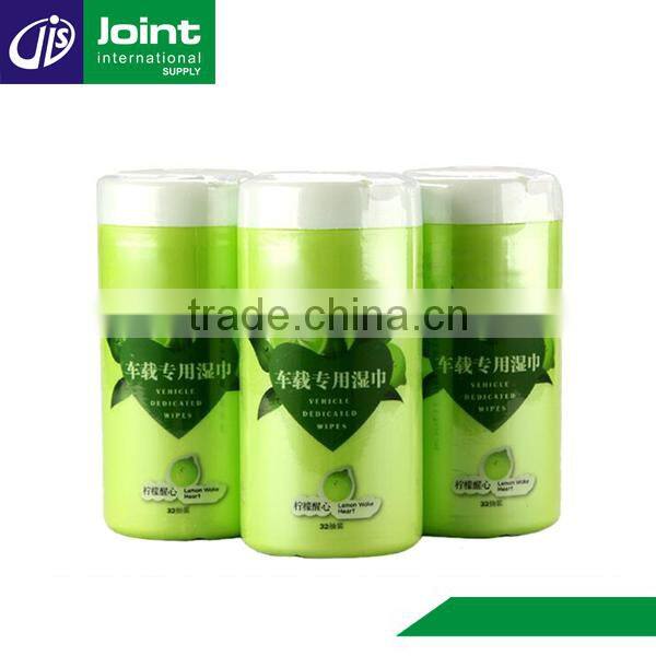 Hygienic Car Interior Wet Tissue Dispenser Wet Tissues Holder With Plastic Round Box Window Clean Wipes For Car Use All Purpose