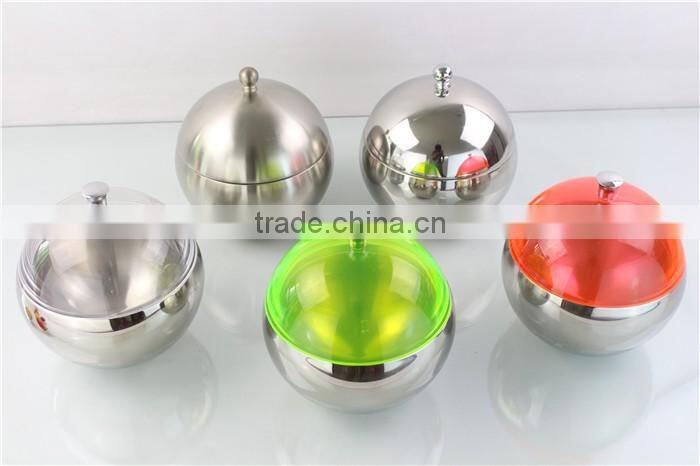 Spherical Stainless Steel Ice Bucket Ice Container With Lid