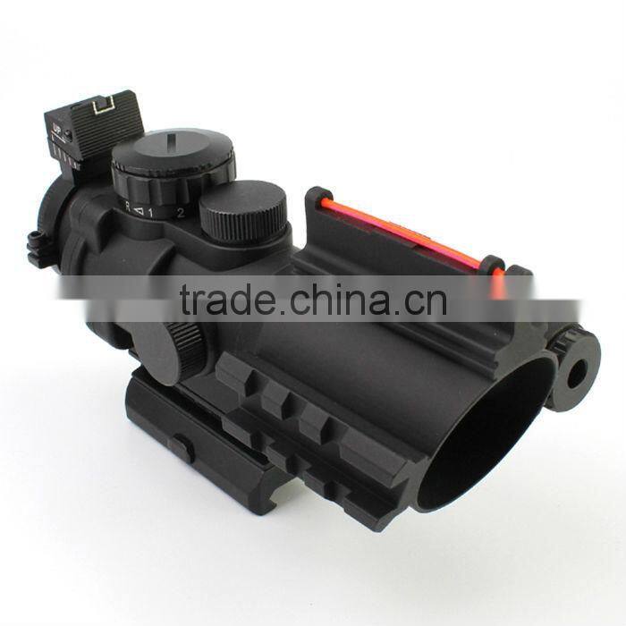 Prismatic Sight tactical sinper Fiber Optics 4X32 green/red illumination dot sight riflescope with red laser