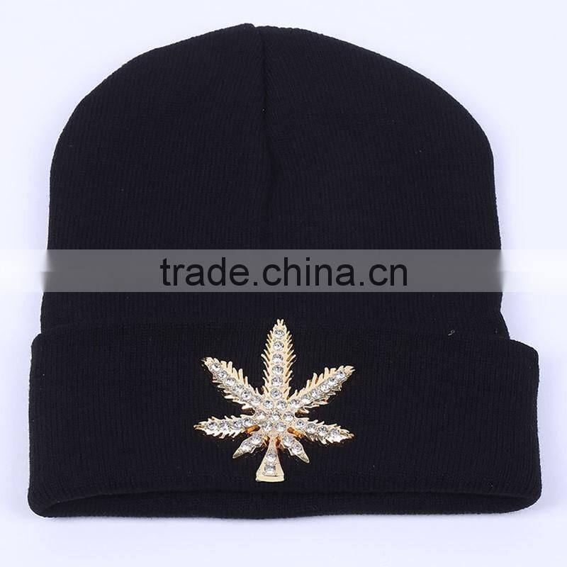 Fashion Hot Drilling CC Winter Beanies With Rhinestone