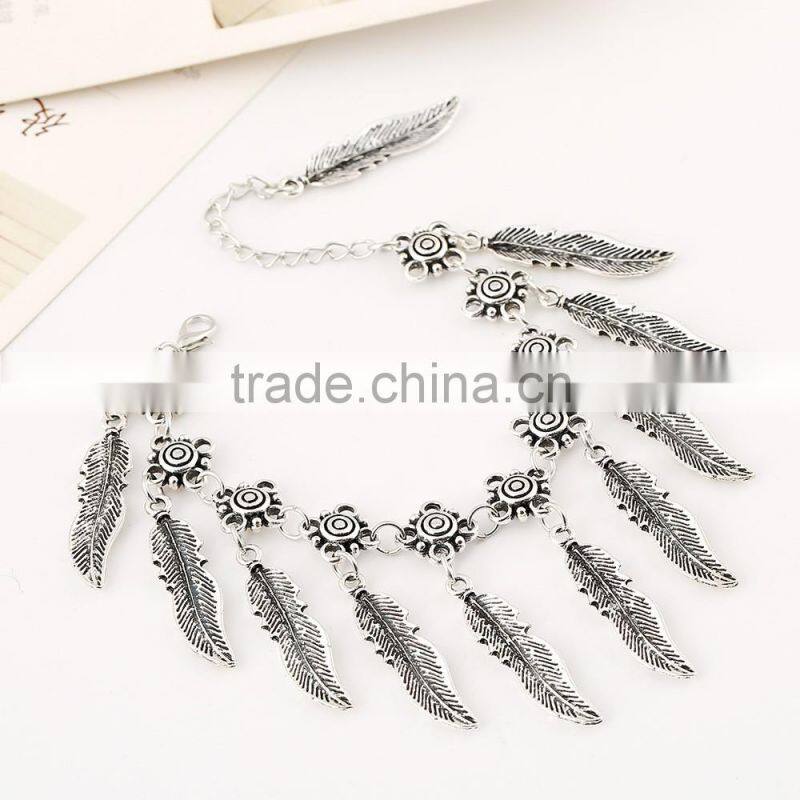 Top quality hand made Miao bangle with feather dangles