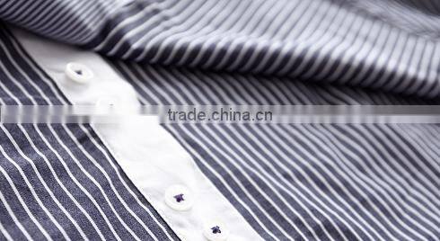 2016 Four Breasted Men's Shirt Long Sleeve Striped Shirt