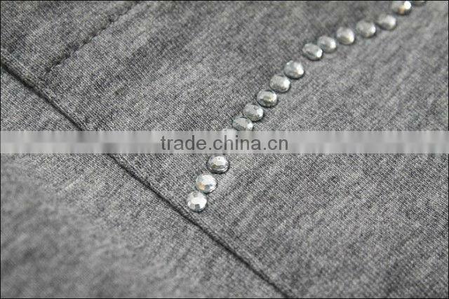 Classic lady's casual sweat pants / trousers with Rhinestone