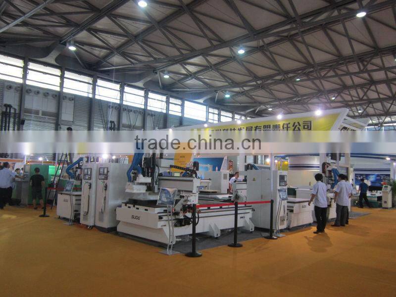 SUDA multistage heads cnc router --1300*2500*210mm ,3 pcs high speed 3 kw spindle motor, ATC machine