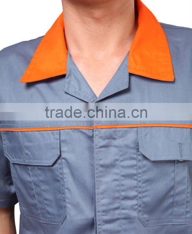 Men's Short Sleeve C/N Flame Retardant Oil Workers Wear /Industrial Summer Workwear