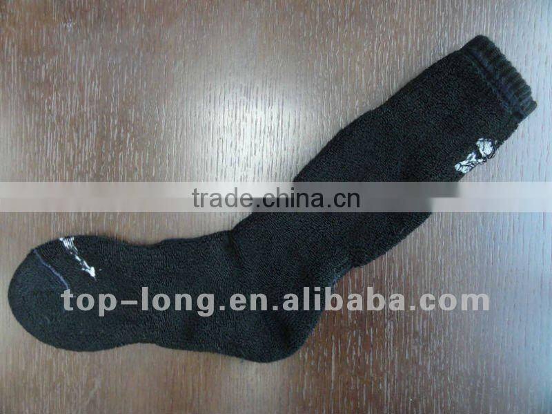 Black Merino long sports sock men
