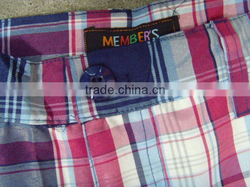 2012 fashion style men plaid beach shorts|board shorts