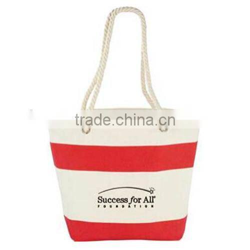 fashion capri stripes cotton tote bag