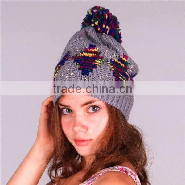 Economic professional keep warm embroidered knitted Korean beanies hat