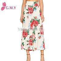 Summer ultra-wide-leg trousers slit hem pants beach chiffon palazzo pants lasted pants design for women