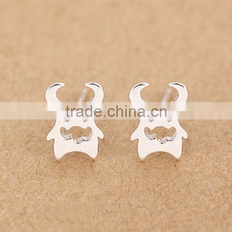 brushed silver peace stud earrings small silver stud earrings simple silver earrings gifts for girl friend 2016