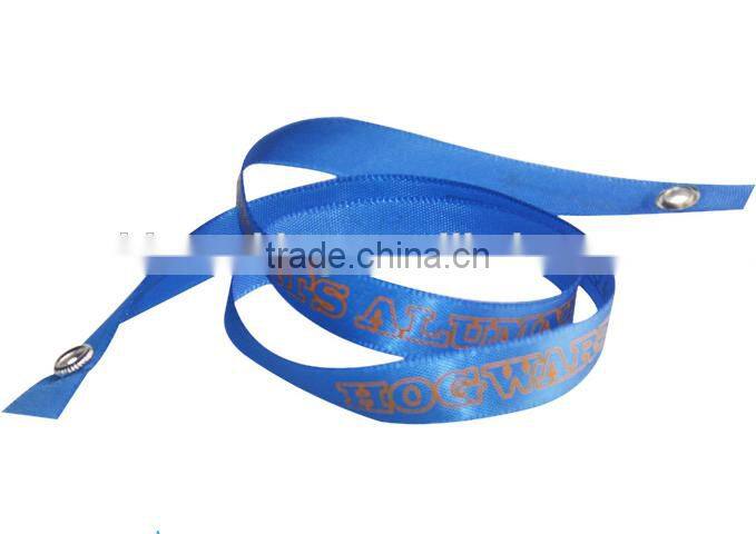 Hot sport silk ribbon bands Life is good sport ribbon wristlet cheap promotional sport snap button wristband