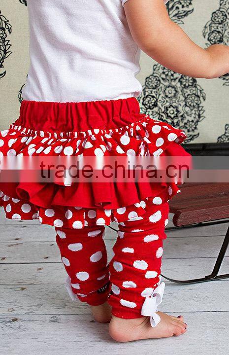 Wholesale christmas baby clothing set red bloomer skirt white bubble leggings
