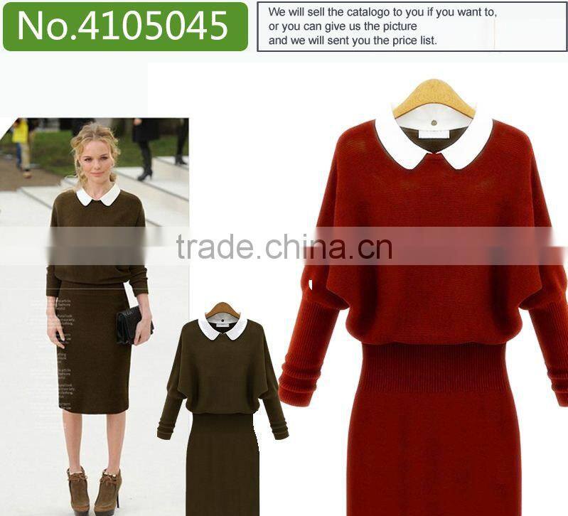 best double cross stitch fancy women cardigan sweater dress