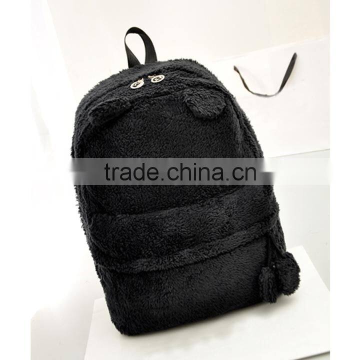 2014 Women's Young Cute Plush Bag Backpack College Campus Book Bear Backpack SV010095#