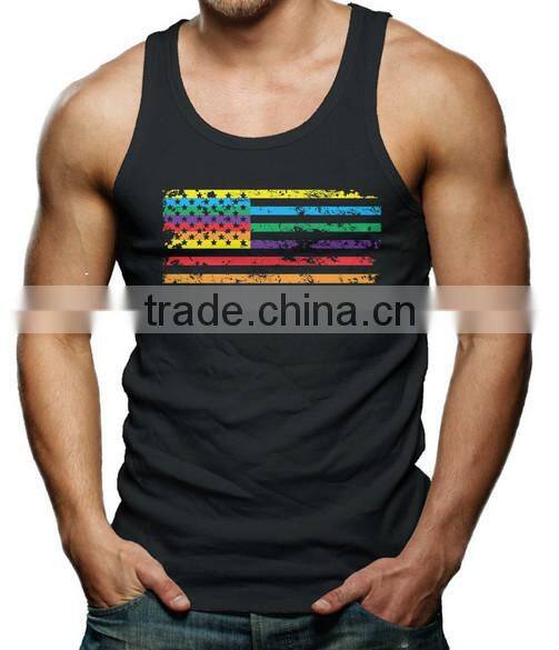 Alibaba china 100 cotton stringer tank top custom,mens tank top fitness