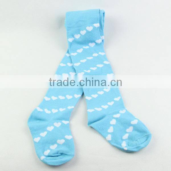 Blue colored children pantyhose with fashion hearts