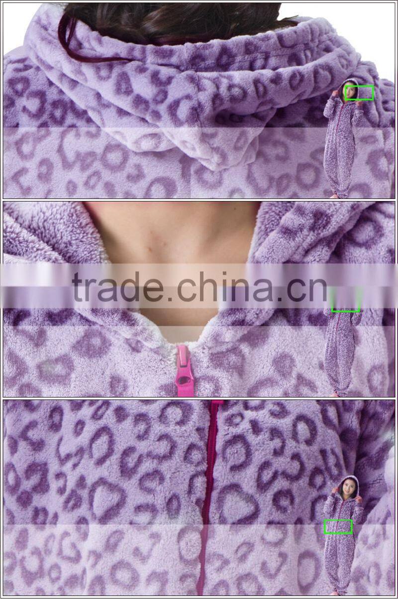 New style winter coral fleece thermal onesie for women