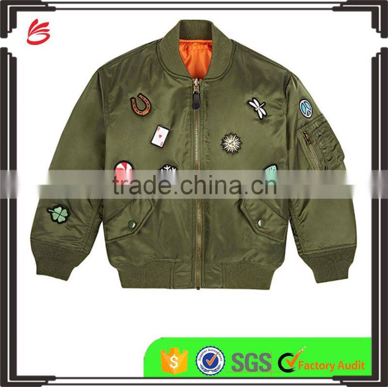 2017 Fashion style custom logo baby kids boys winter Quilted bomber jacket wholesale in China
