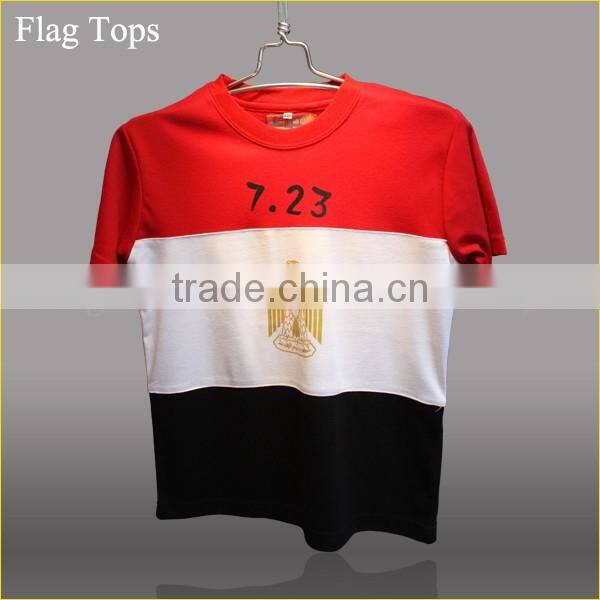 New summer crystal design Arab flag pattern t-shirt boys Egypt flag arab strap t shirt