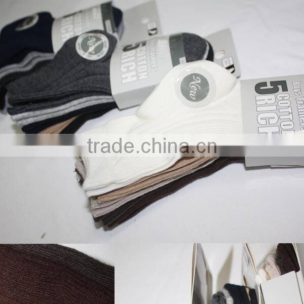 Lovely teen boy tube socks solid color design double needle cotton socks