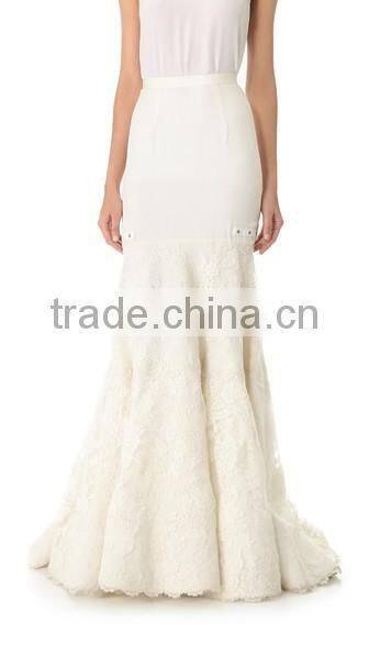 2016 newest skirt elegant lace fishtail ladies maxi skirt OEM