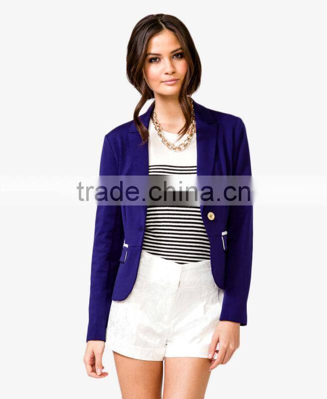 Single-Button Colorblocked Blazer