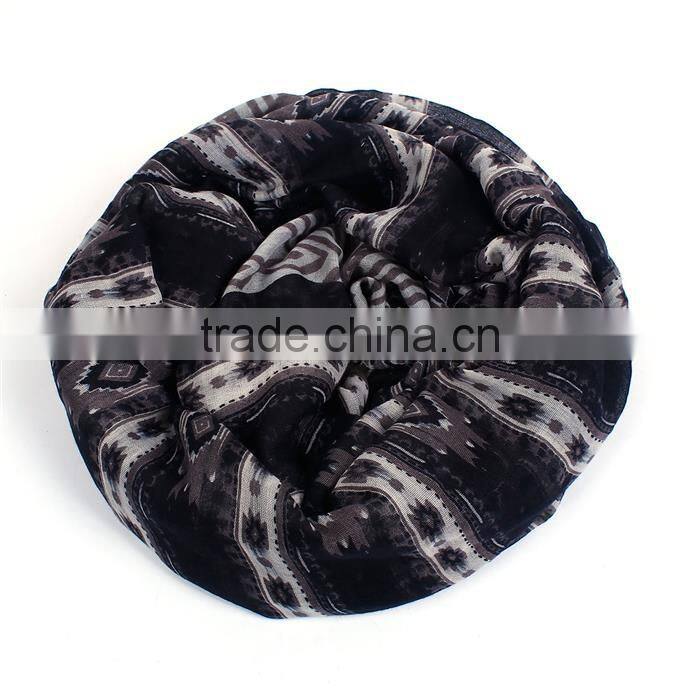 Voile Scarves & Wraps Rectangle Navy Blue Tassel Scarf Factory China