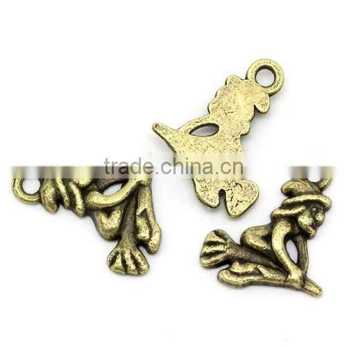 Charm Pendants Witch Halloween Ornaments Antique Bronze 17.5x14mm
