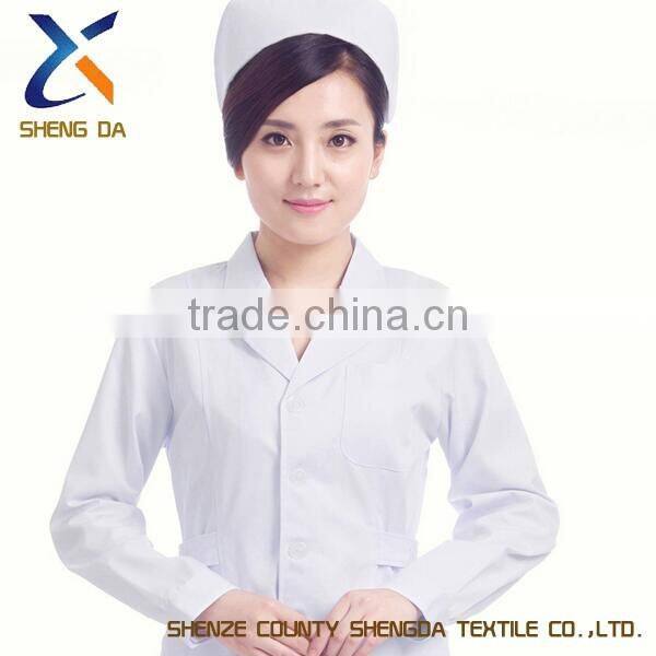 Durable hospital white design nurse uniform