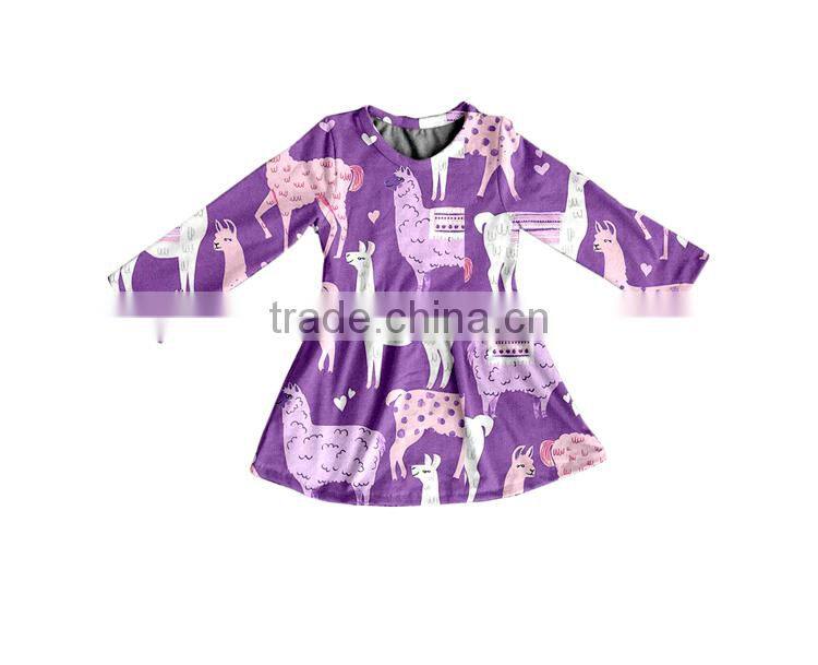 Sacrifice alpaca is an adult and children are very fond of an animal cotton printed with alpaca long-sleeved shirt wholesale