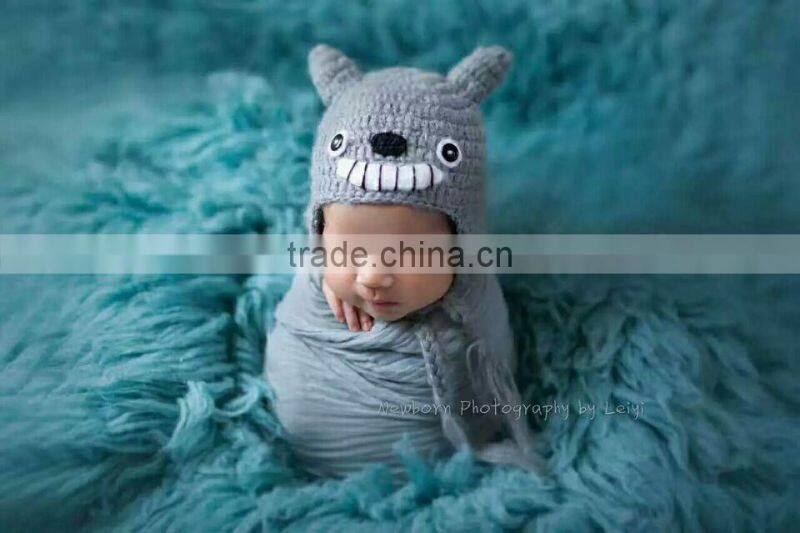 Knit Dragon Cat Bonnet and Toys Baby Boy Outfit Crochet Animal Dolls Knit Toys PhotographY Props