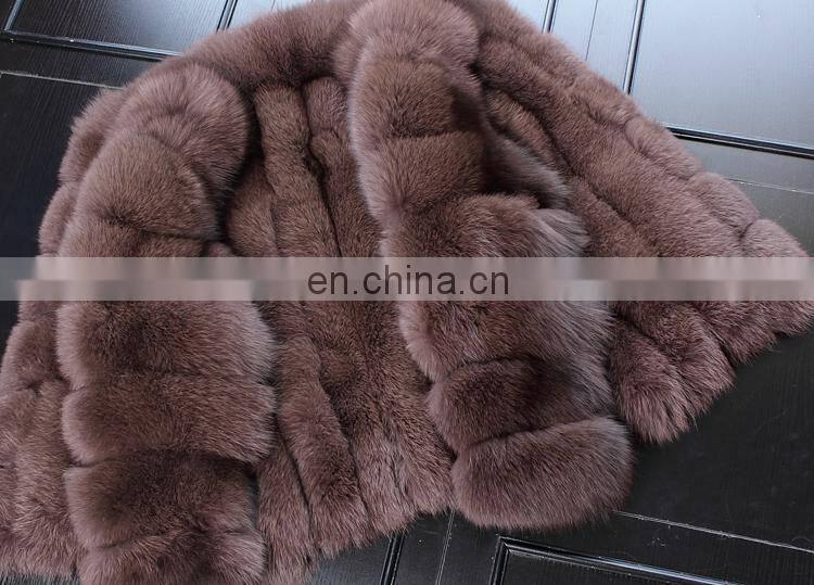New Design Ladies Winter Fox Fur Coat Fashion Beautiful Wholesale Custom Fox Fur Transformer Coat