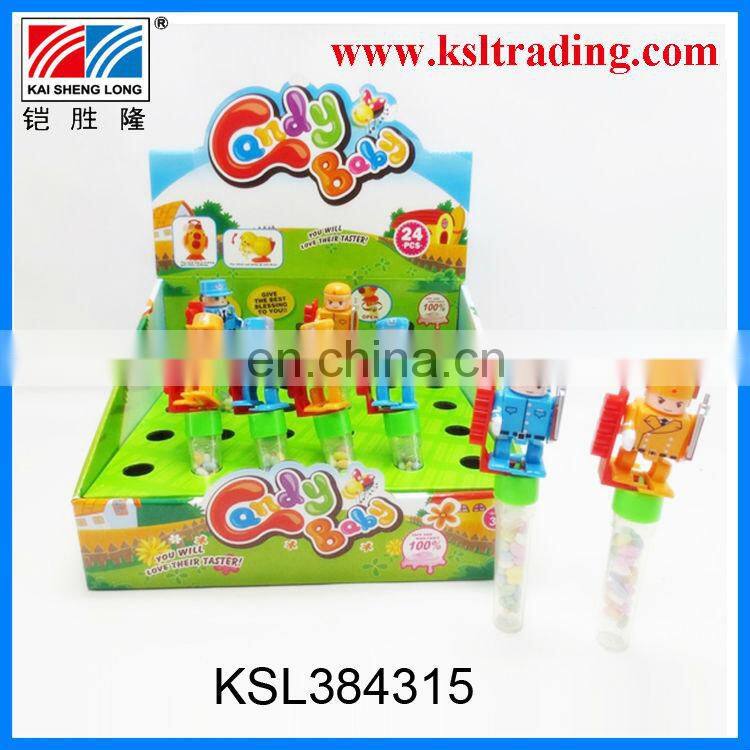 24PCS plastic dog cattle wind up kids candy toys