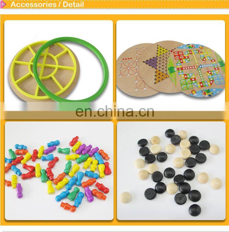 5 in 1 wooden MDF chess game set for kids