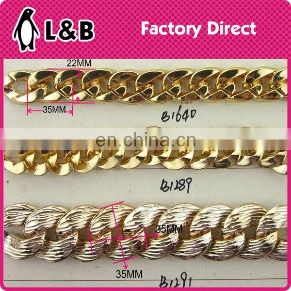 Latest design jewelry accessory gold plastic chain