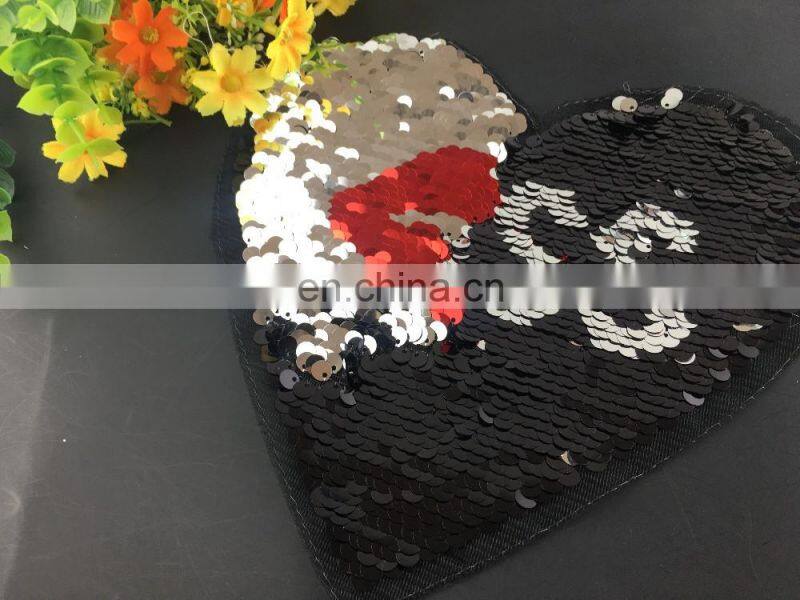 2017 custom double face sequin applique double side Patch