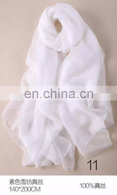 instant hijab white silk scarf for painting pure silk scarf